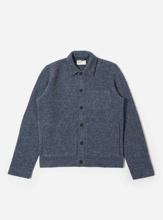 UNIVERSAL WORKS UNIFORM JACKET WOOL FLEECE - SLATE BLUE