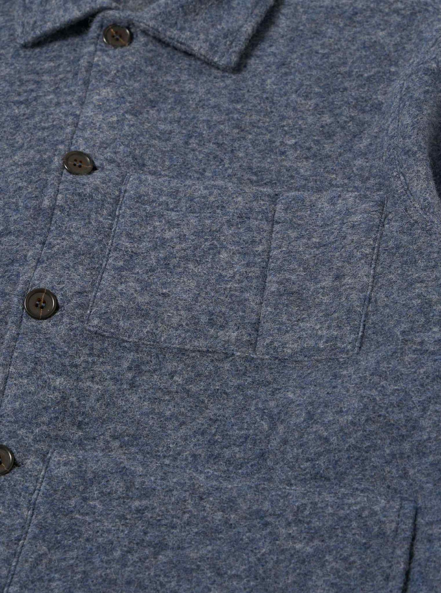 UNIVERSAL WORKS UNIFORM JACKET WOOL FLEECE - SLATE BLUE