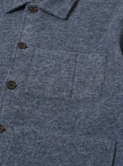 UNIVERSAL WORKS UNIFORM JACKET WOOL FLEECE - SLATE BLUE