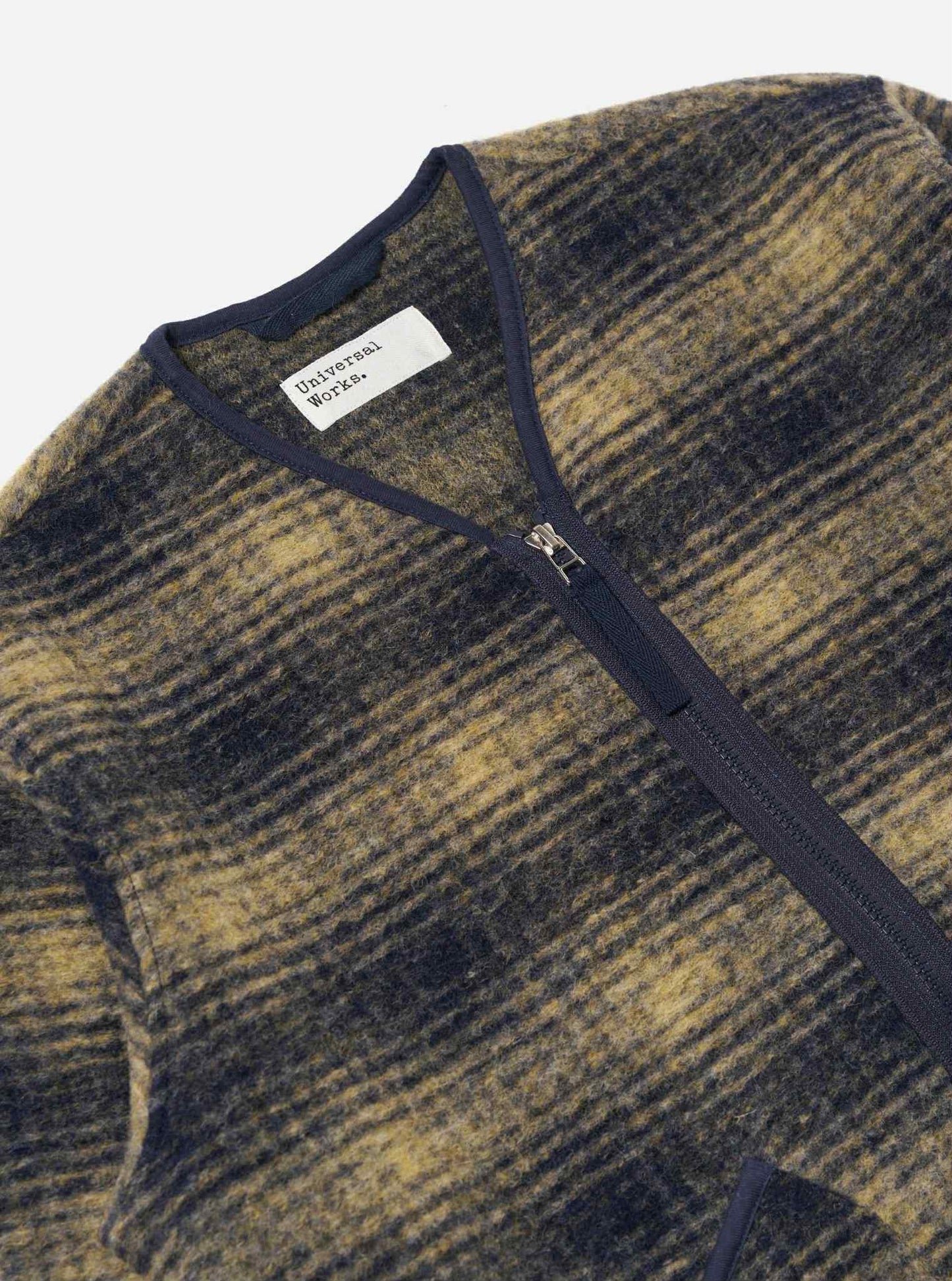 UNIVERSAL WORKS ZIP LINER JACKET UIST FLEECE - NAVY