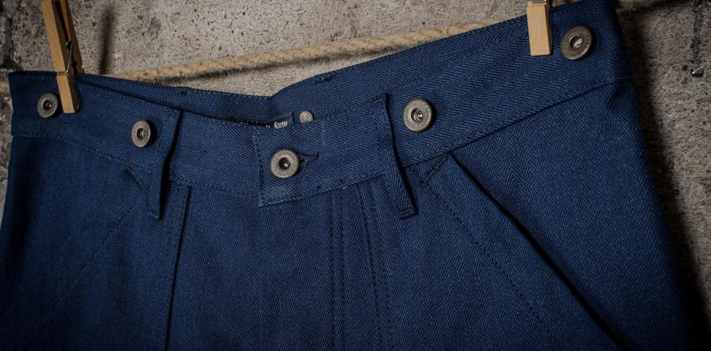 FLEURS DE BAGNE LE PANTALON CARGO HBT METIS - INDIGO