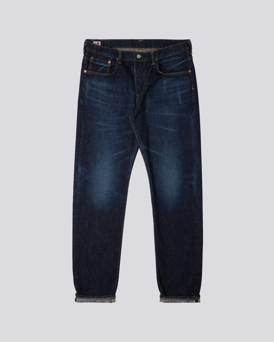 EDWIN REGULAR TAPERED JEANS NIHON MENPU RAIMBOW SELVEDGE 13.5 OZ DARK PURE INDIGO DENIM - BLUE DARK USED