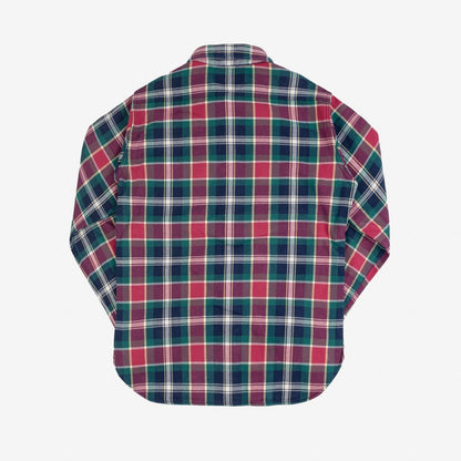 IRON HEART IHSH-342-NAV ULTRA HEAVY FLANNEL CRAZY CHECK WORK SHIRT - NAVY