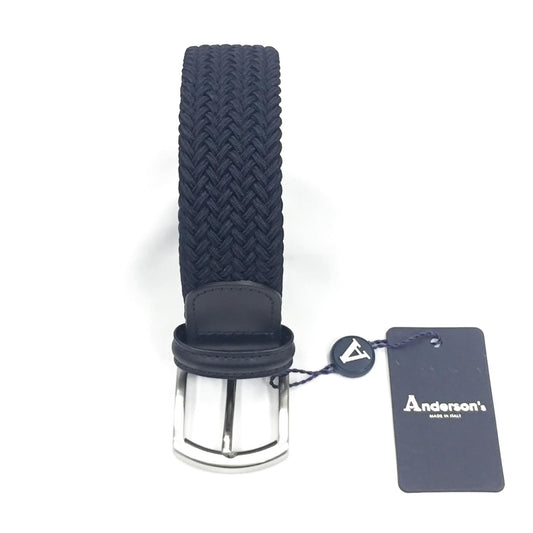 ANDERSON'S CLASSIC WOVEN ELASTIC BELT - NAVY