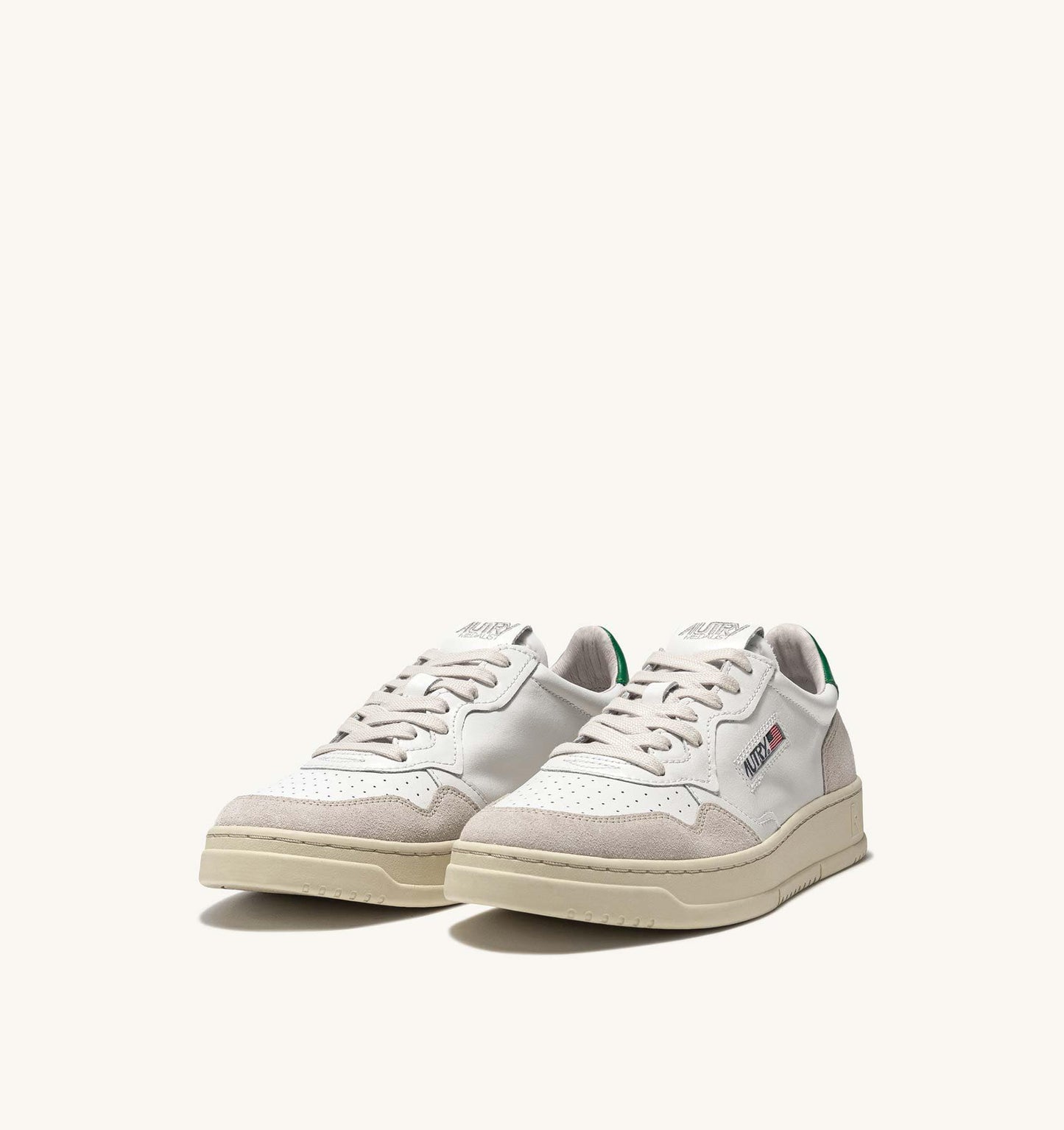 AUTRY MEDALIST LOW LEATHER SUEDE - WHITE / AMAZON
