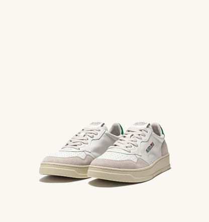 AUTRY MEDALIST LOW LEATHER SUEDE - WHITE / AMAZON