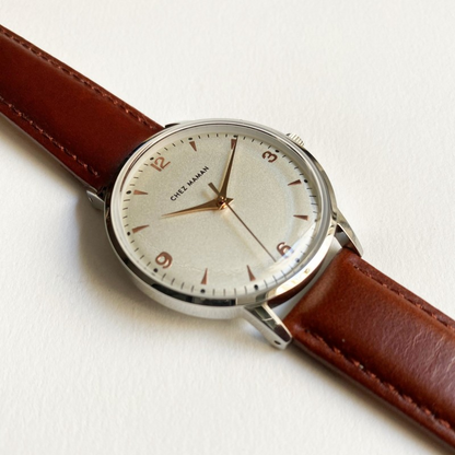 CHEZ MAMAN LA DEUZIO SILVER - LEATHER BROWN