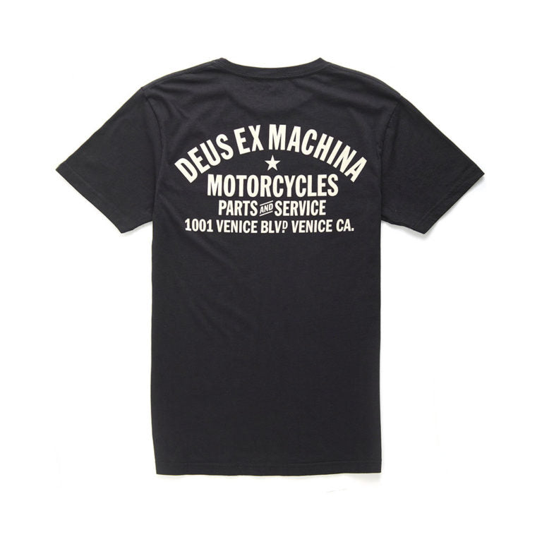 DEUS EX MACHINA VENICE ADDRESS TEE - BLACK