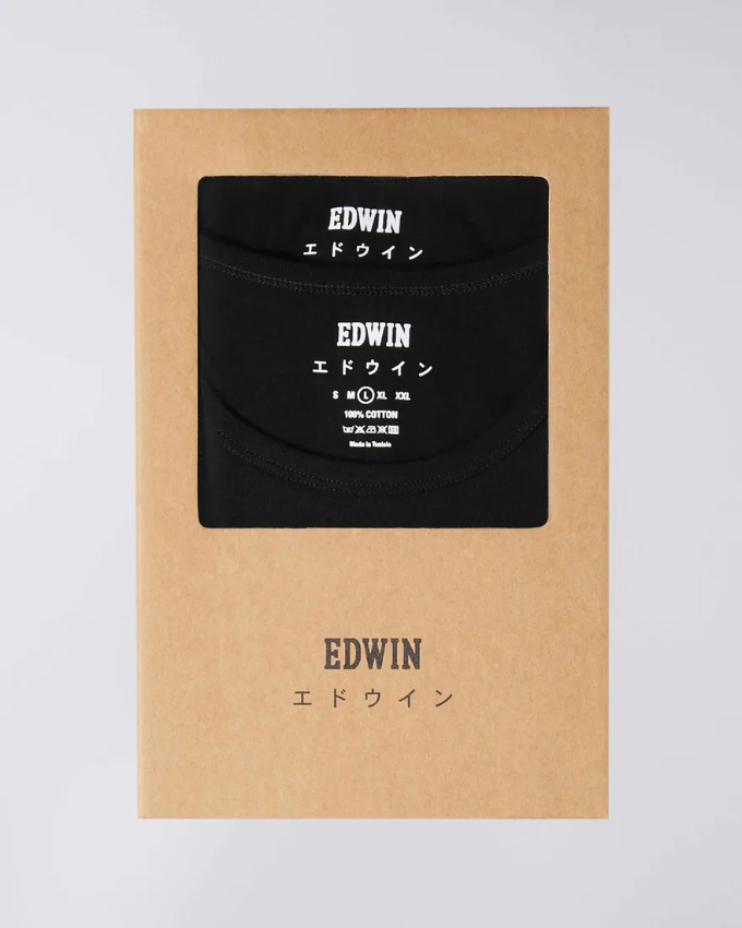 EDWIN DOUBLE PACK SS TEE - BLACK