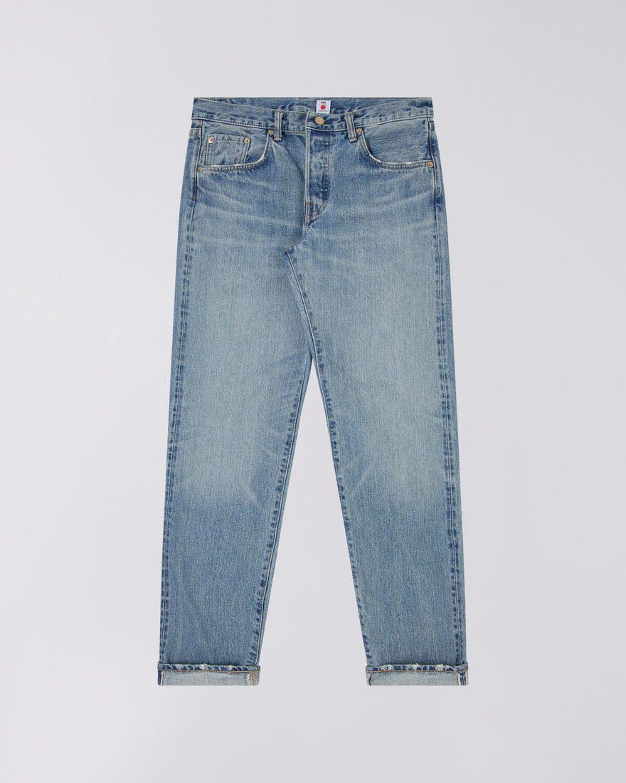 EDWIN REGULAR TAPERED JEANS KURABO RED SELVEDGE 14 OZ RECYCLE INDIGO DENIM - BLUE LIGHT USED