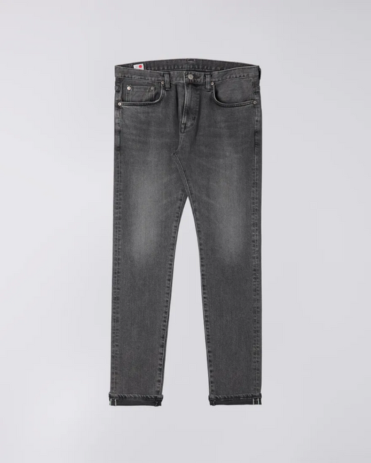 EDWIN SLIM TAPERED KAIHARA BLACK STRETCH DENIM - GRAY USED