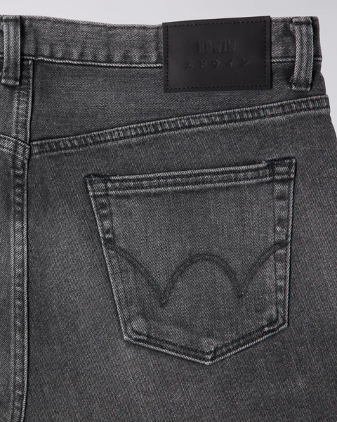 EDWIN SLIM TAPERED KAIHARA BLACK STRETCH DENIM - GRAY USED