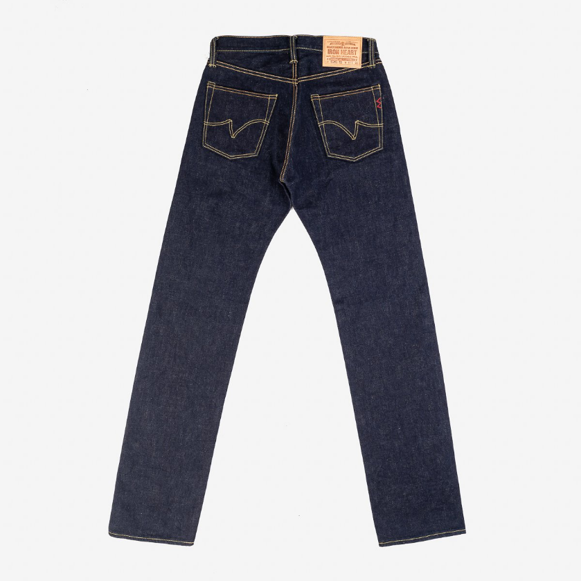IRON HEART IH-634S-18 OZ VINTAGE SELVEDGE DENIM STRAIGHT CUT JEANS - INDIGO