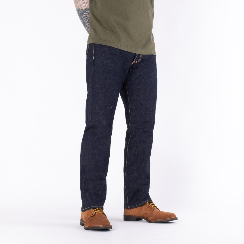 IRON HEART IH-634S-18 OZ VINTAGE SELVEDGE DENIM STRAIGHT CUT JEANS - INDIGO