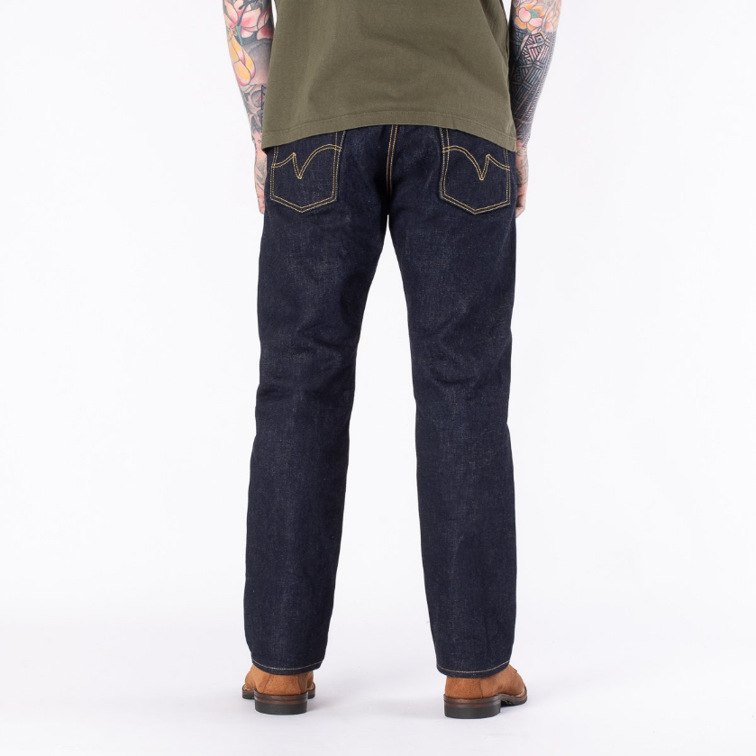 IRON HEART IH-634S-18 OZ VINTAGE SELVEDGE DENIM STRAIGHT CUT JEANS - INDIGO