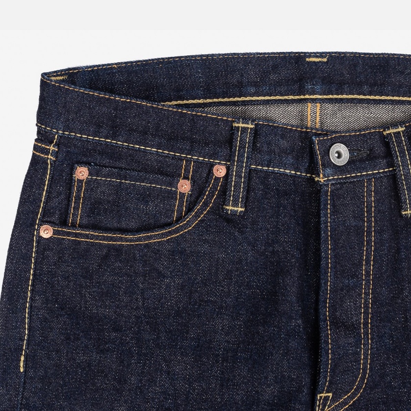 IRON HEART IH-634S-18 OZ VINTAGE SELVEDGE DENIM STRAIGHT CUT JEANS - INDIGO