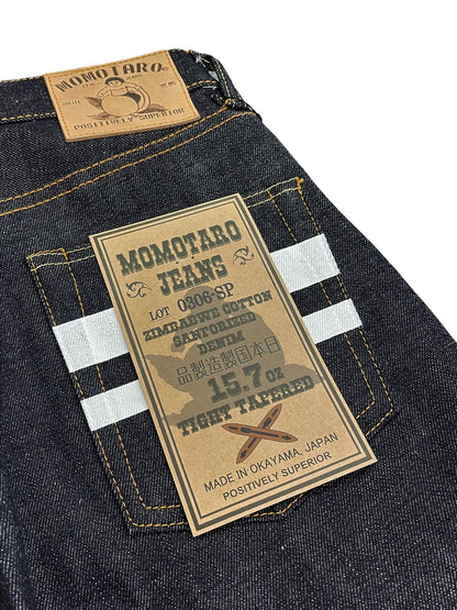 MOMOTARO JEANS 0306-SP TIGHT TAPERED 15.7 OZ ZIMBABWE COTTON DENIM GTB NATURAL