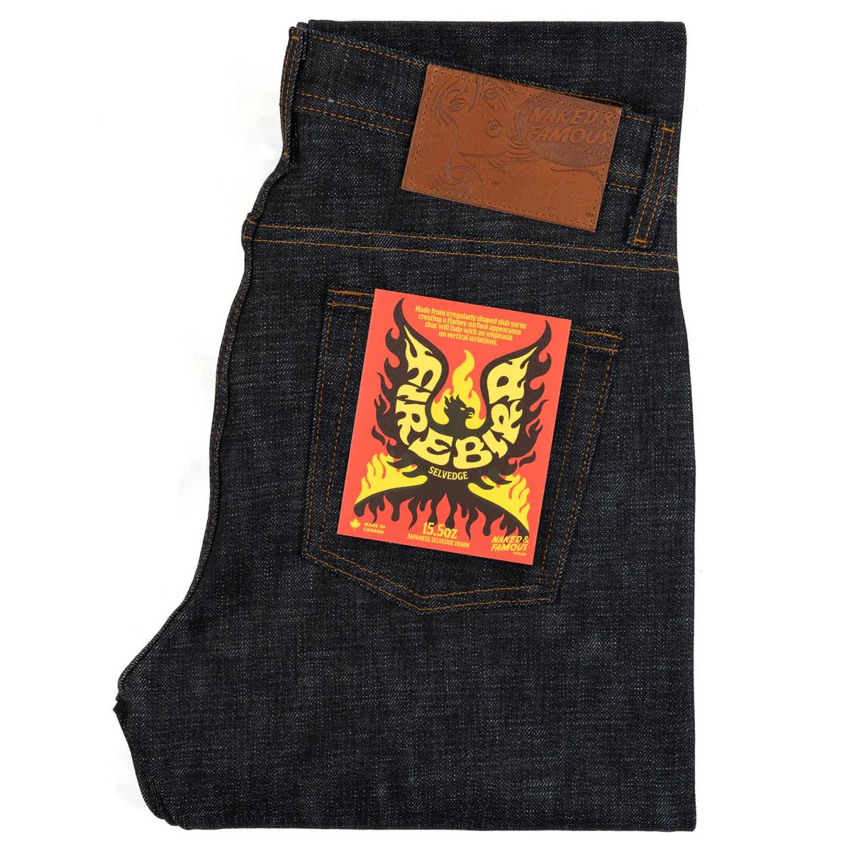 NAKED AND FAMOUS DENIM WEIRD GUY - FIRE BIRD SELVEDGE 15.5OZ