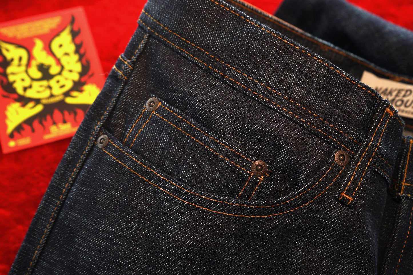 NAKED AND FAMOUS DENIM WEIRD GUY - FIRE BIRD SELVEDGE 15.5OZ