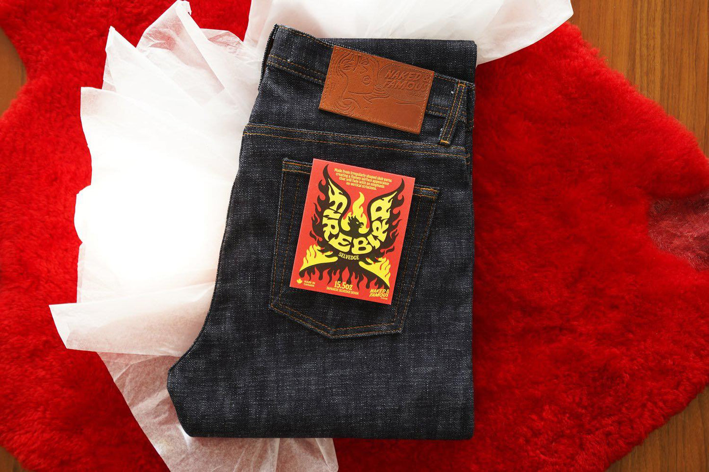 NAKED AND FAMOUS DENIM WEIRD GUY - FIRE BIRD SELVEDGE 15.5OZ