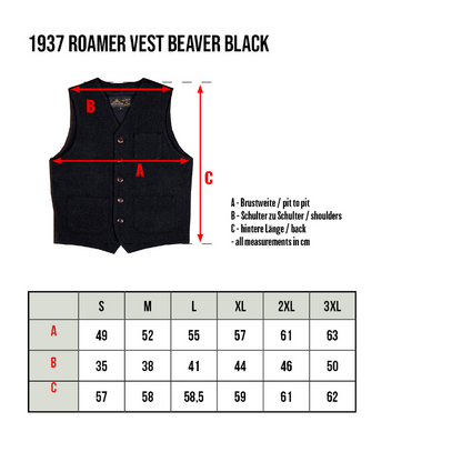 PIKE BROTHERS 1937 ROAMER VEST - BEAVER BLACK