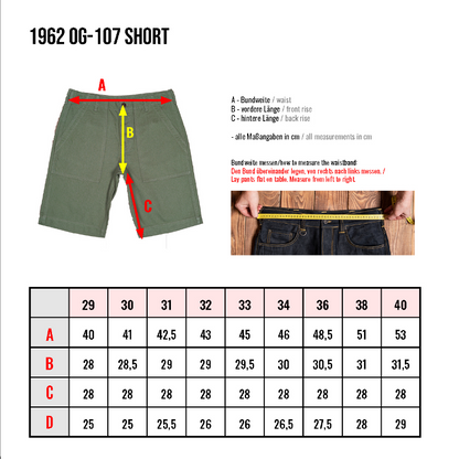 PIKE BROTHERS 1962 OG-107 SHORT - OLIVE