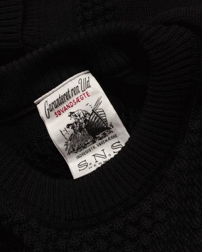 S.N.S. HERNING FISHERMAN CREW NECK - BLACK VOID