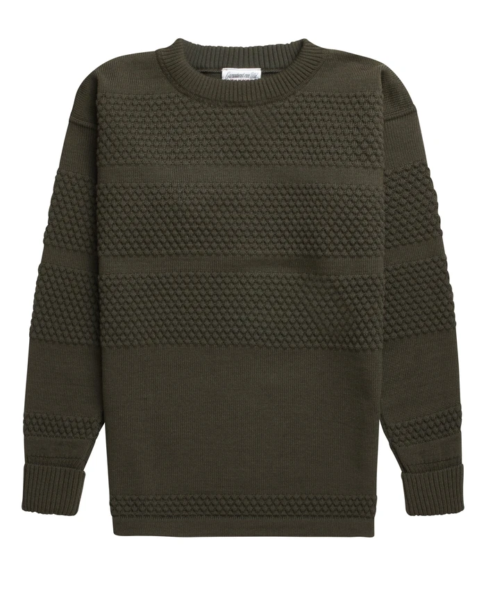 S.N.S. HERNING FISHERMAN CREW NECK - DEEP BRONZE GREEN
