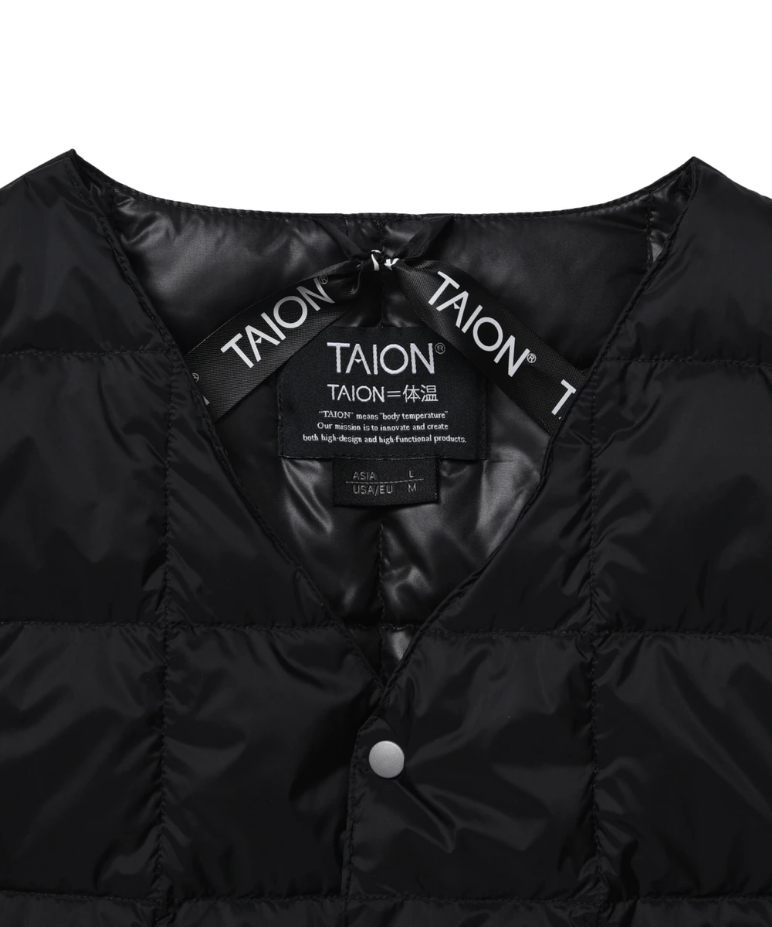 TAION V-NECK BUTTON DOWN VEST - NAVY