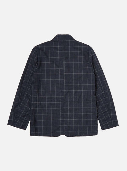 UNIVERSAL WORKS NORFOLK BAKERS JACKET FINE WOOL CHECK - NAVY